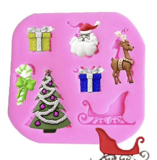 Silicone Baking Mold Fondant Candy Making Molds Cupcake Christmas Tree Sled Santa Claus Deer DIY - Image 2